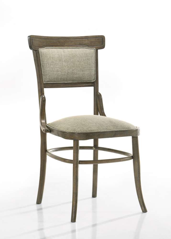 Lilola Home Bistro (Set of 2) Vintage Walnut 19in Wide Contemporary Fabric Dining Chair with Cushion - 30002-C veiw 2