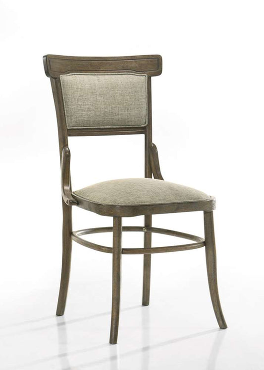Lilola Home Bistro (Set of 2) Vintage Walnut 19in Wide Contemporary Fabric Dining Chair with Cushion - 30002-C veiw 2