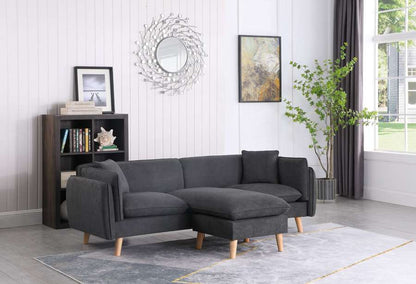 Lilola Home - Brayden Dark Gray Fabric Sectional Sofa Chaise - 89640 veiw 3