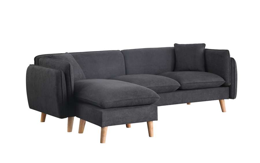 Lilola Home - Brayden Dark Gray Fabric Sectional Sofa Chaise - 89640 veiw 6