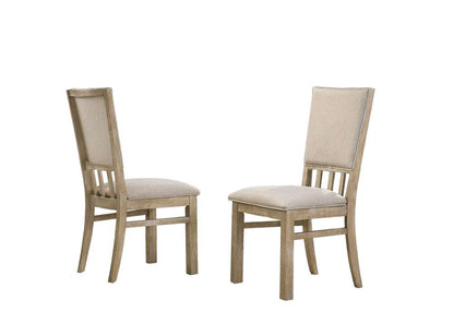 Lilola Home Brutus (Set of 2) Reclaimed Wheat 19in Wide Contemporary Fabric Dining Chair - 30000-C veiw 2