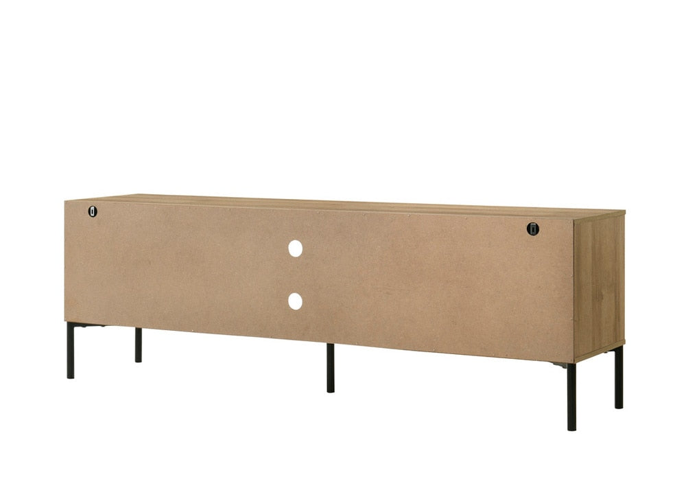 Lilola Home - Burke 70inW White and Oak 2-Door TV Stand-97035 veiw 4
