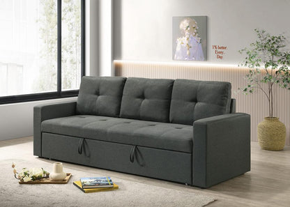Lilola Home - Burleigh 83.5inW Dark Gray Fabric Sleeper Sofa with Tufted Cushions in Dark Gray - 81421 veiw 1