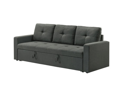 Lilola Home - Burleigh 83.5inW Dark Gray Fabric Sleeper Sofa with Tufted Cushions in Dark Gray - 81421 veiw 2