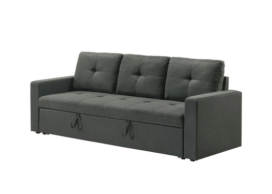 Lilola Home - Burleigh 83.5inW Dark Gray Fabric Sleeper Sofa with Tufted Cushions in Dark Gray - 81421 veiw 2