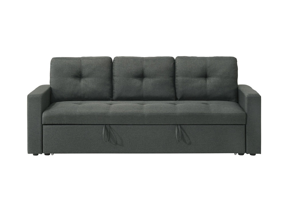 Lilola Home - Burleigh 83.5inW Dark Gray Fabric Sleeper Sofa with Tufted Cushions in Dark Gray - 81421 veiw 4