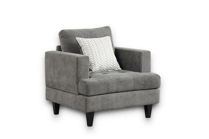 Lilola Home - Callaway 34.5inW Gray Chenille Chair with Throw Pillow-89114-C veiw 1
