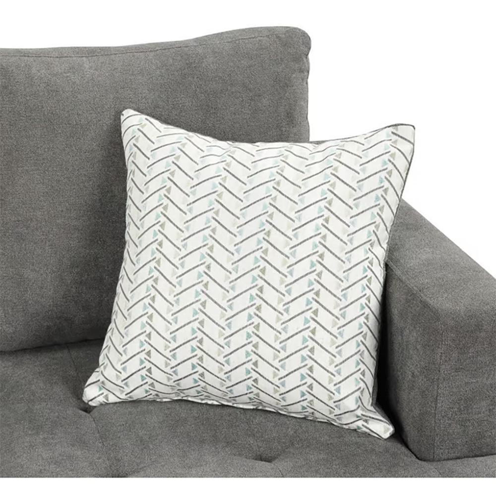 Lilola Home - Callaway 34.5inW Gray Chenille Chair with Throw Pillow-89114-C veiw 3