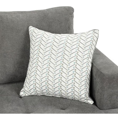 Lilola Home - Callaway 34.5inW Gray Chenille Chair with Throw Pillow-89114-C veiw 3