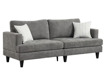 Lilola Home - Callaway 80inW Gray Chenille Sofa with Throw Pillows-89114-S veiw 1