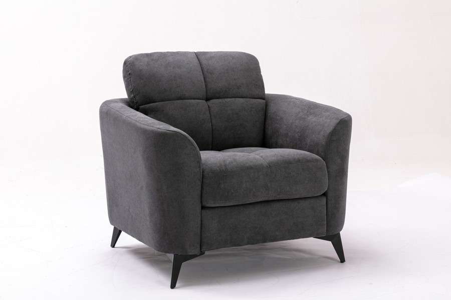 Lilola Home - Callie Gray Velvet Fabric Chair - 89727-C veiw 1