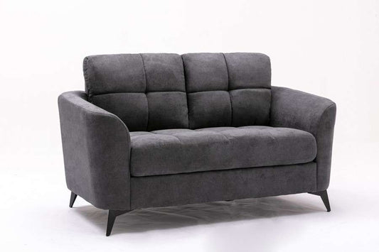 Lilola Home - Callie Gray Velvet Fabric Loveseat - 89727-L veiw 1