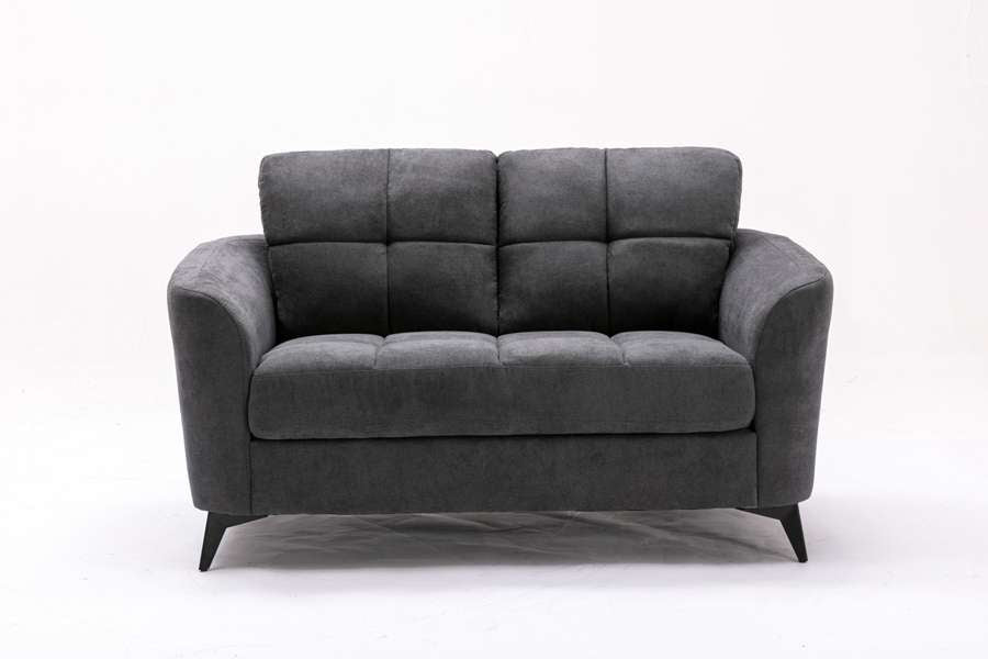 Lilola Home - Callie Gray Velvet Fabric Loveseat - 89727-L veiw 2