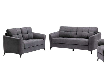 Lilola Home - Callie Gray Velvet Fabric Sofa Loveseat Living Room Set - 89727-SL veiw 1