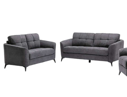 Lilola Home - Callie Gray Velvet Fabric Sofa Loveseat Living Room Set - 89727-SL veiw 2