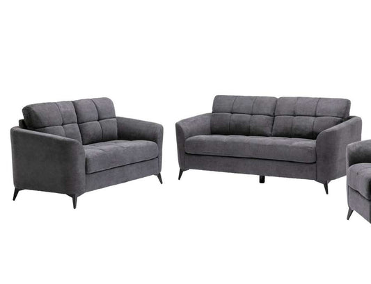 Lilola Home - Callie Gray Velvet Fabric Sofa Loveseat Living Room Set - 89727-SL veiw 2