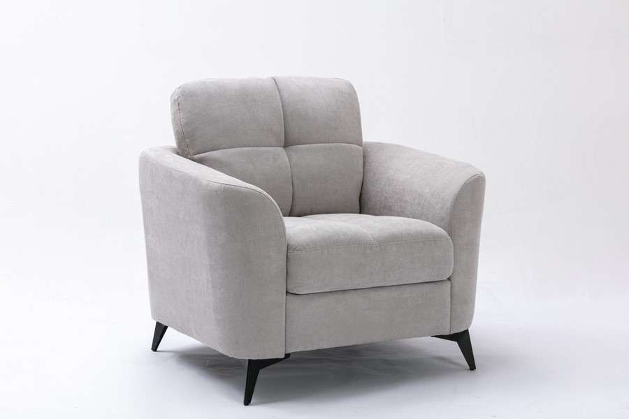 Lilola Home - Callie Light Gray Velvet Fabric Chair - 89727LG-C veiw 1