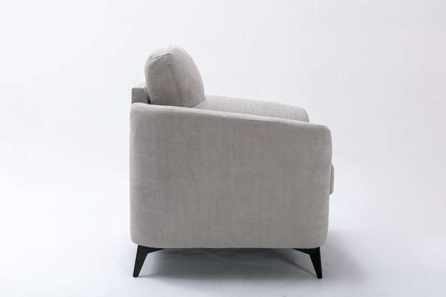 Lilola Home - Callie Light Gray Velvet Fabric Chair - 89727LG-C veiw 4
