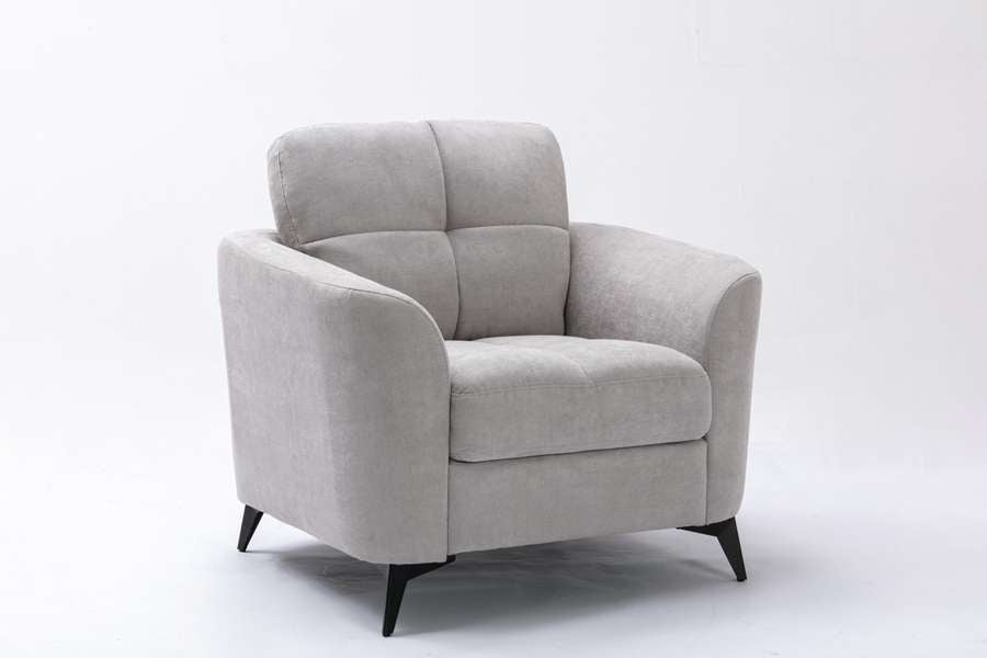 Lilola Home - Callie Light Gray Velvet Fabric Chair - 89727LG-C veiw 5