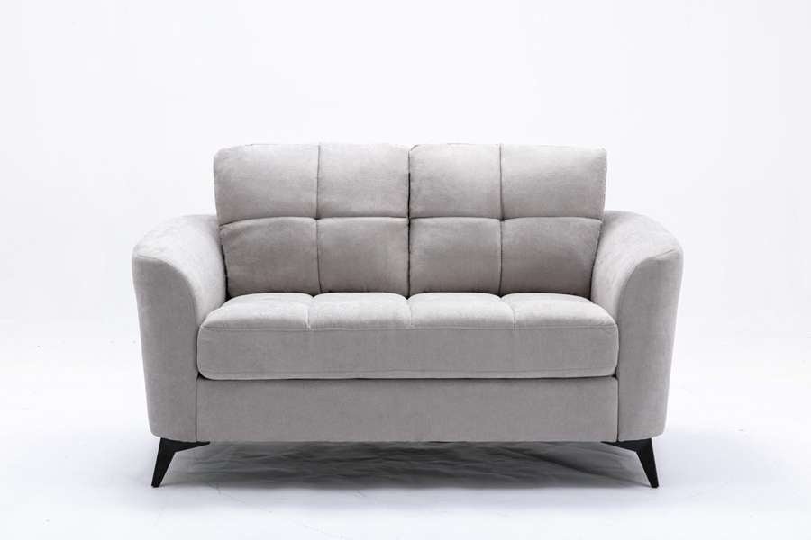 Lilola Home - Callie Light Gray Velvet Fabric Loveseat - 89727LG-L veiw 3