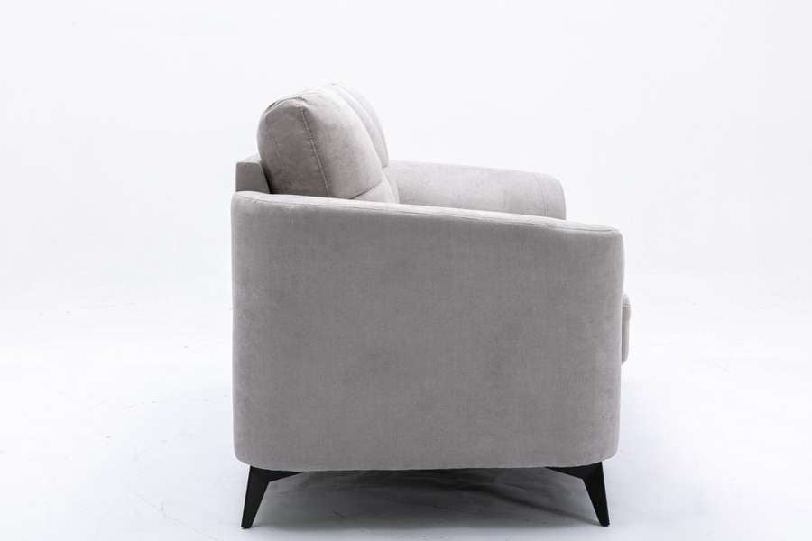 Lilola Home - Callie Light Gray Velvet Fabric Loveseat - 89727LG-L veiw 4