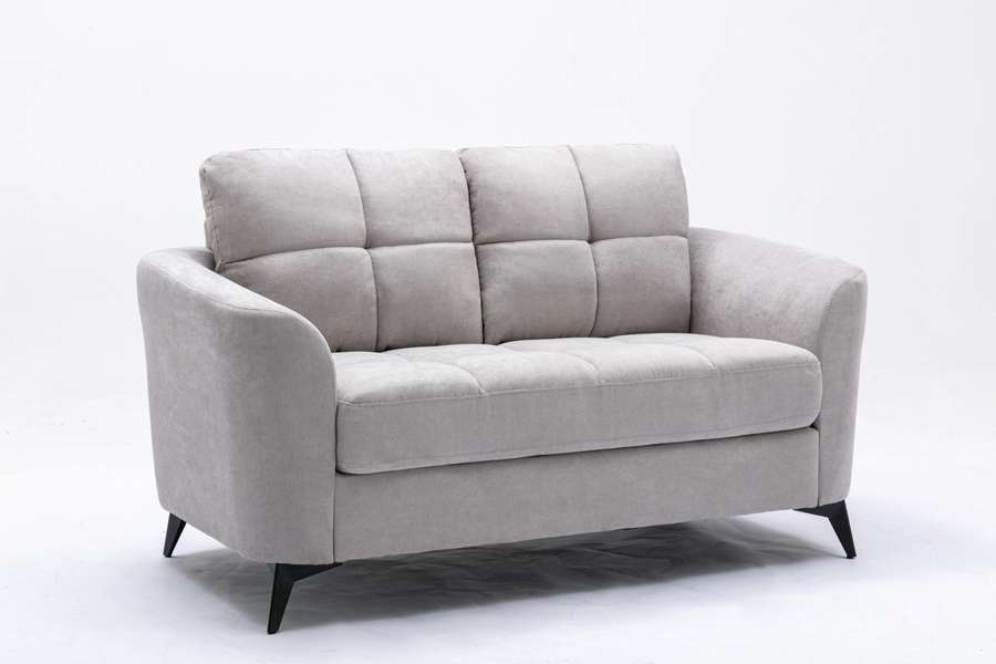Lilola Home - Callie Light Gray Velvet Fabric Loveseat - 89727LG-L veiw 5