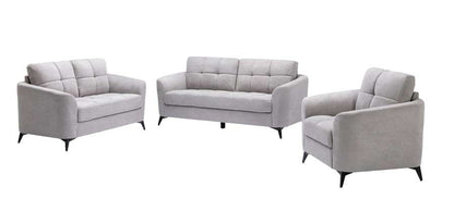 Lilola Home - Callie Light Gray Velvet Fabric Sofa Loveseat Chair Living Room Set - 89727LG veiw 1