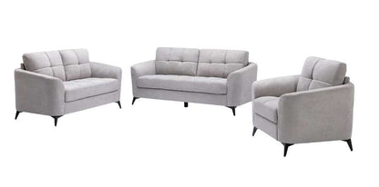 Lilola Home - Callie Light Gray Velvet Fabric Sofa Loveseat Chair Living Room Set - 89727LG veiw 3