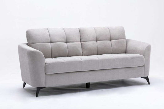 Lilola Home - Callie Light Gray Velvet Fabric Sofa - 89727LG-S veiw 1