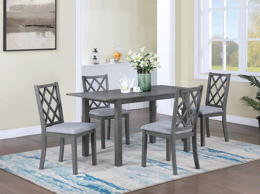 Lilola Home - Carlisle Gray 59.5inW Finish Extendable Wood Dining Table-30537-T veiw 2