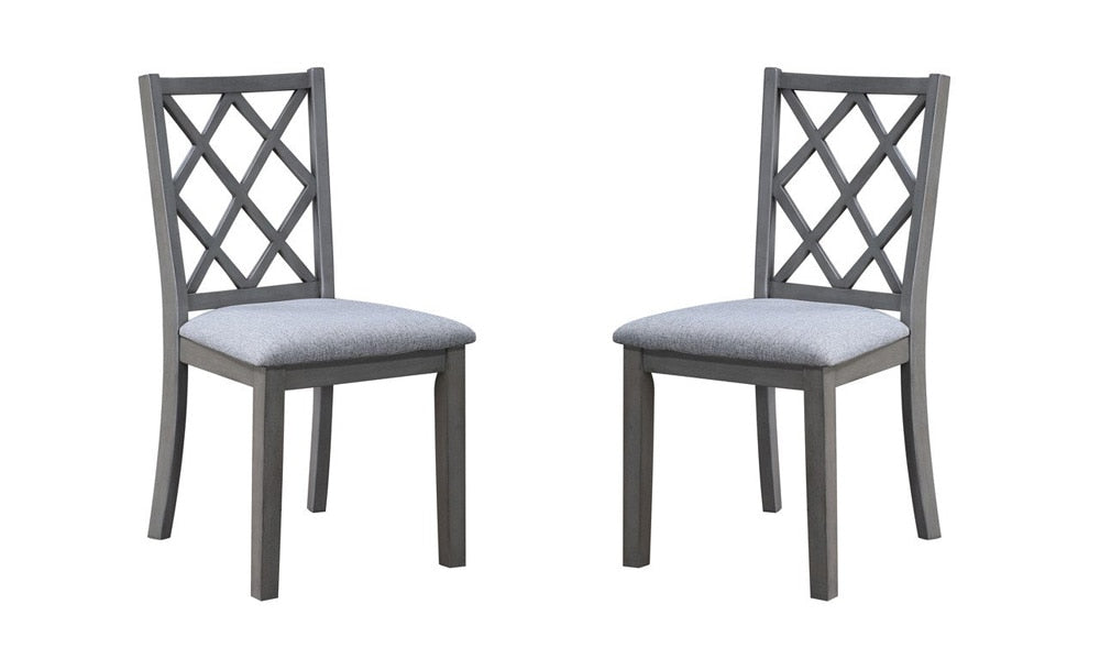 Lilola Home - Carlisle Set of 2 Gray Finish Cross Back 17.5inW Side Dining Chair-30537-C veiw 1