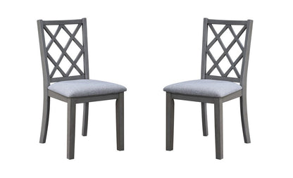 Lilola Home - Carlisle Set of 2 Gray Finish Cross Back 17.5inW Side Dining Chair-30537-C veiw 1