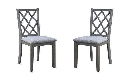 Lilola Home - Carlisle Set of 2 Gray Finish Cross Back 17.5inW Side Dining Chair-30537-C veiw 1