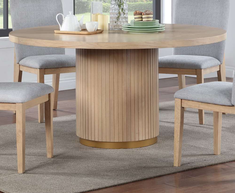 Lilola Home - Caspian Oak Finish 59in Wide Dining Table - 30030 veiw 2
