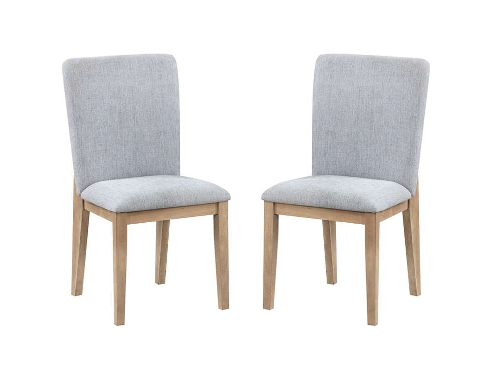 Lilola Home - Caspian (Set of 2) Gray Linen and Oak Finish Dining Chair - 30030-C veiw 1