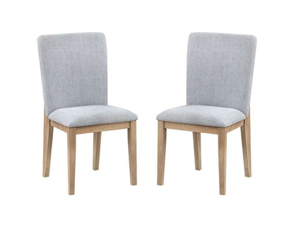 Lilola Home - Caspian (Set of 2) Gray Linen and Oak Finish Dining Chair - 30030-C veiw 1