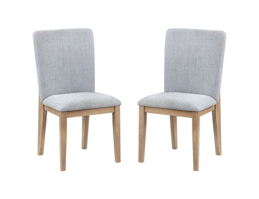 Lilola Home - Caspian (Set of 2) Gray Linen and Oak Finish Dining Chair - 30030-C veiw 1