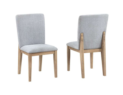 Lilola Home - Caspian (Set of 2) Gray Linen and Oak Finish Dining Chair - 30030-C veiw 2