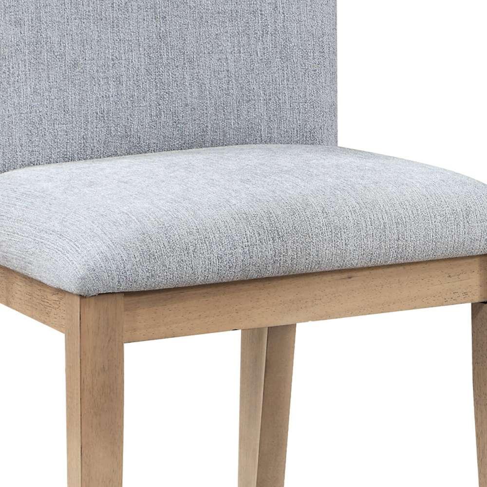 Lilola Home - Caspian (Set of 2) Gray Linen and Oak Finish Dining Chair - 30030-C veiw 3