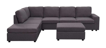 Lilola Home - Cassia Modular Sectional Sofa with Ottoman in Dark Gray Linen - 81801-7_CLOSEOUT veiw 4