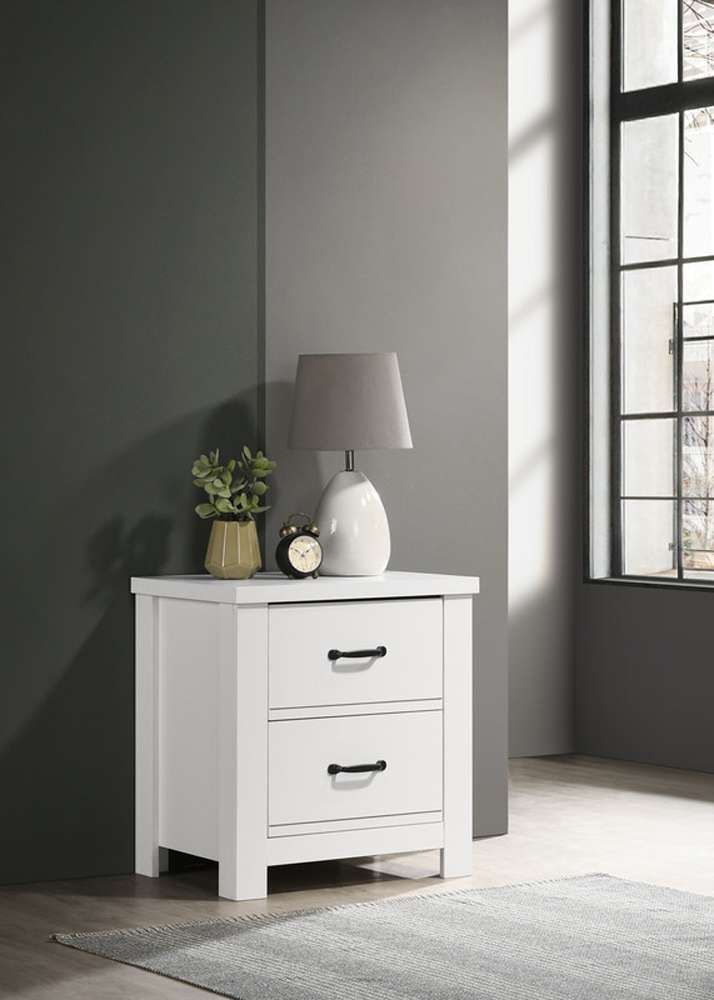 Lilola Home - Cassini White 2-Drawer Nightstand Bedside Table - 58901NS veiw 1