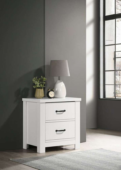 Lilola Home - Cassini White 2-Drawer Nightstand Bedside Table - 58901NS veiw 1