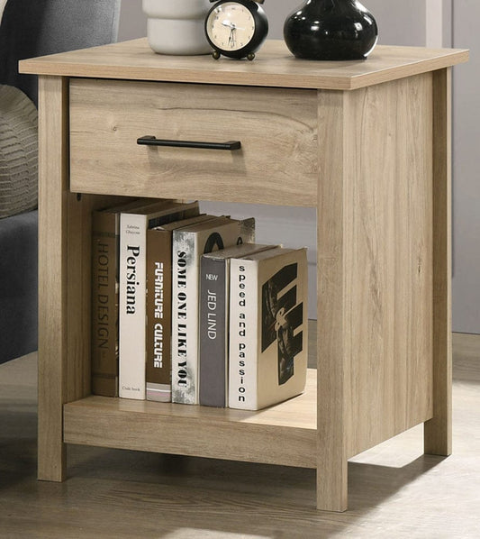 Lilola Home - Celeste 20"W Light Oak Finish 1-Drawer Nightstand Bedside Table - 58904NS view 1