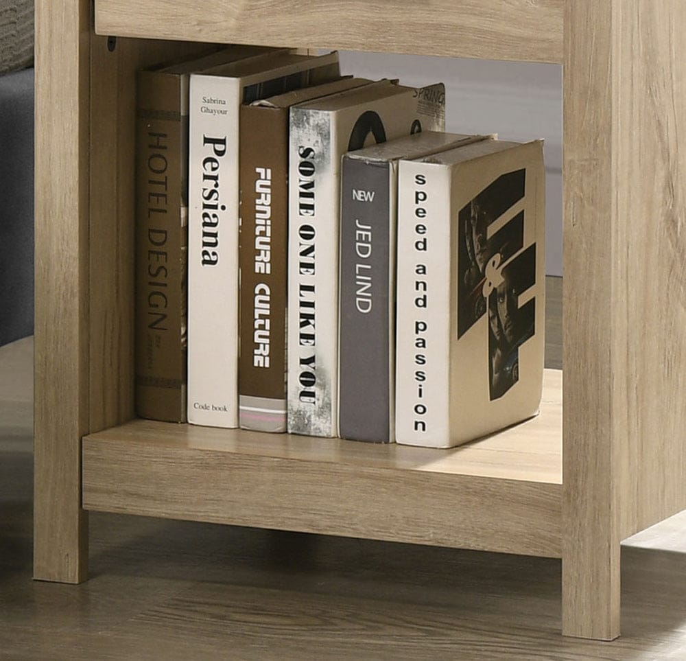 Lilola Home - Celeste 20"W Light Oak Finish 1-Drawer Nightstand Bedside Table - 58904NS view 6