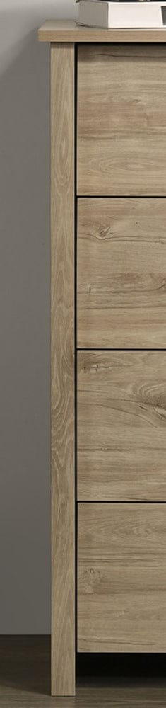 Lilola Home - Celeste 32"W Light Oak Finish 4-Drawer Chest with Black Handles - 58904CH view 3