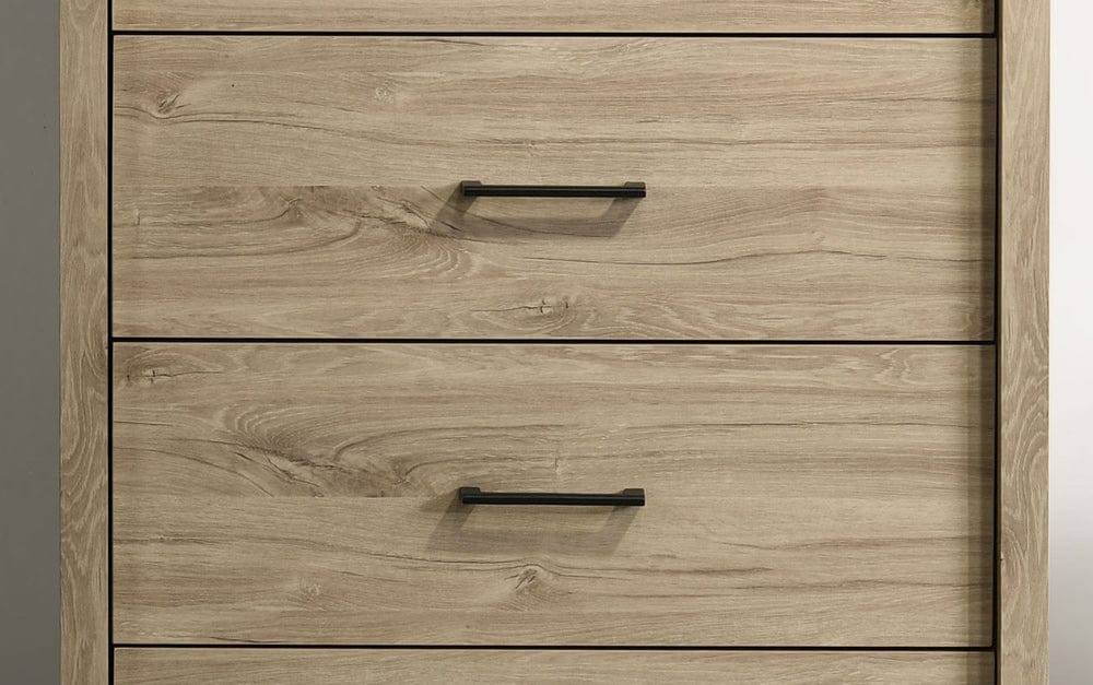 Lilola Home - Celeste 32"W Light Oak Finish 4-Drawer Chest with Black Handles - 58904CH view 5