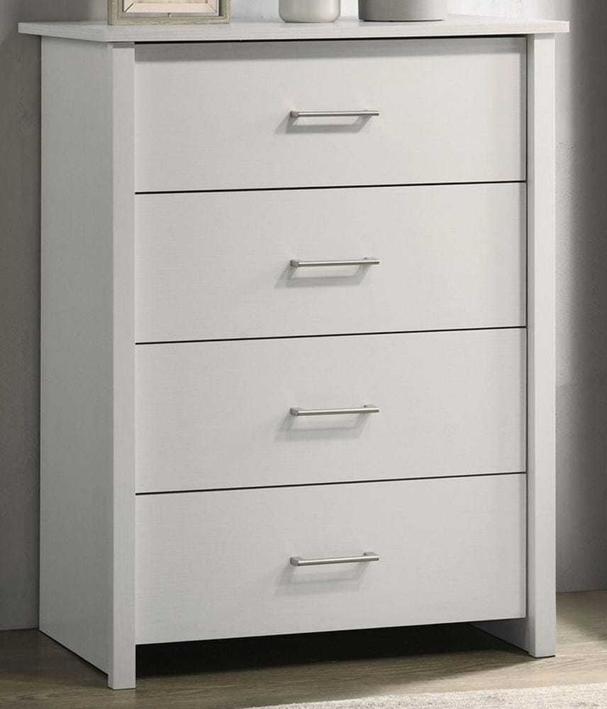 Lilola Home - Celeste 32"W White 4-Drawer Chest with Silver Handles - 58903CH view 2