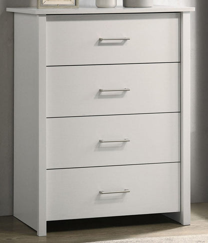 Lilola Home - Celeste 32"W White 4-Drawer Chest with Silver Handles - 58903CH view 2