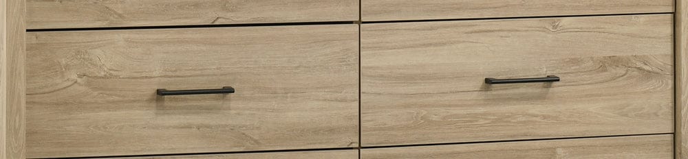 Lilola Home - Celeste 57"W Light Oak Finish 6-Drawer Dresser with Black Handles - 58904DR view 5