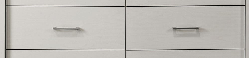 Lilola Home - Celeste 57"W White 6-Drawer Dresser with Silver Handles - 58903DR view 5